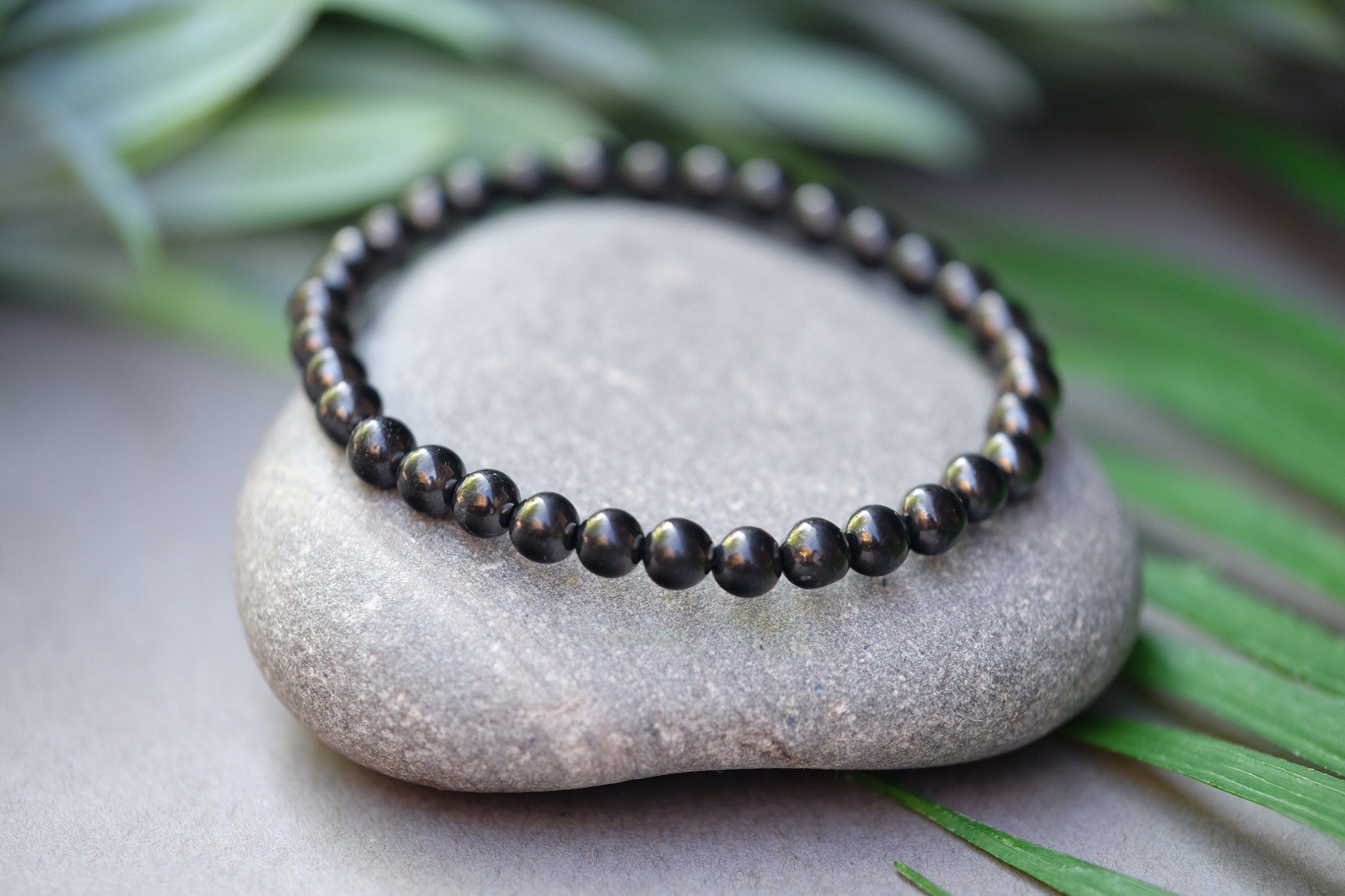 Petrovsky Shungite Standard Sized Stretch Bracelet 6mm, 8mm, 10mm Most Powerful Type Of Shungite Available In Bead Form
