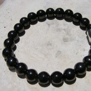 PETROVSKY SHUNGITE BRACELET, Very Rare Petrovsky Shungite, 70-85% Carbon, like Noble Shungite, 8mm Round Beads