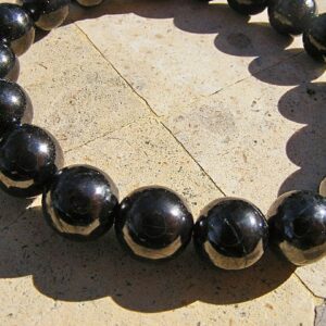 Petrovsky Shungite Bracelet, Very Rare Petrovsky Shungite, 70-85% Carbon, Like Silver Or Noble Shungite, 10mm Round Beads, On Stretch Cord