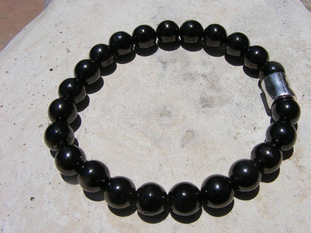 Petrovsky Shungite Bracelet, Very Rare Petrovsky Shungite, 70-85% Carbon, Like Noble Shungite, 8mm Round Beads