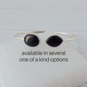 Shungite Bracelet Sterling Silver • Shungite Twist Bangle Bracelet • Protective Stone Bracelet • Holiday Gift • Gift for Crystal Lover