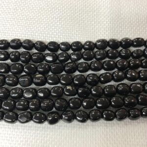 Black Shungite Nugget Beads 7-8mm, 15-Inch Gemstone Strand for Bracelet or Necklace Making, for Jewelry Makers,Beaders & DIY Crafters