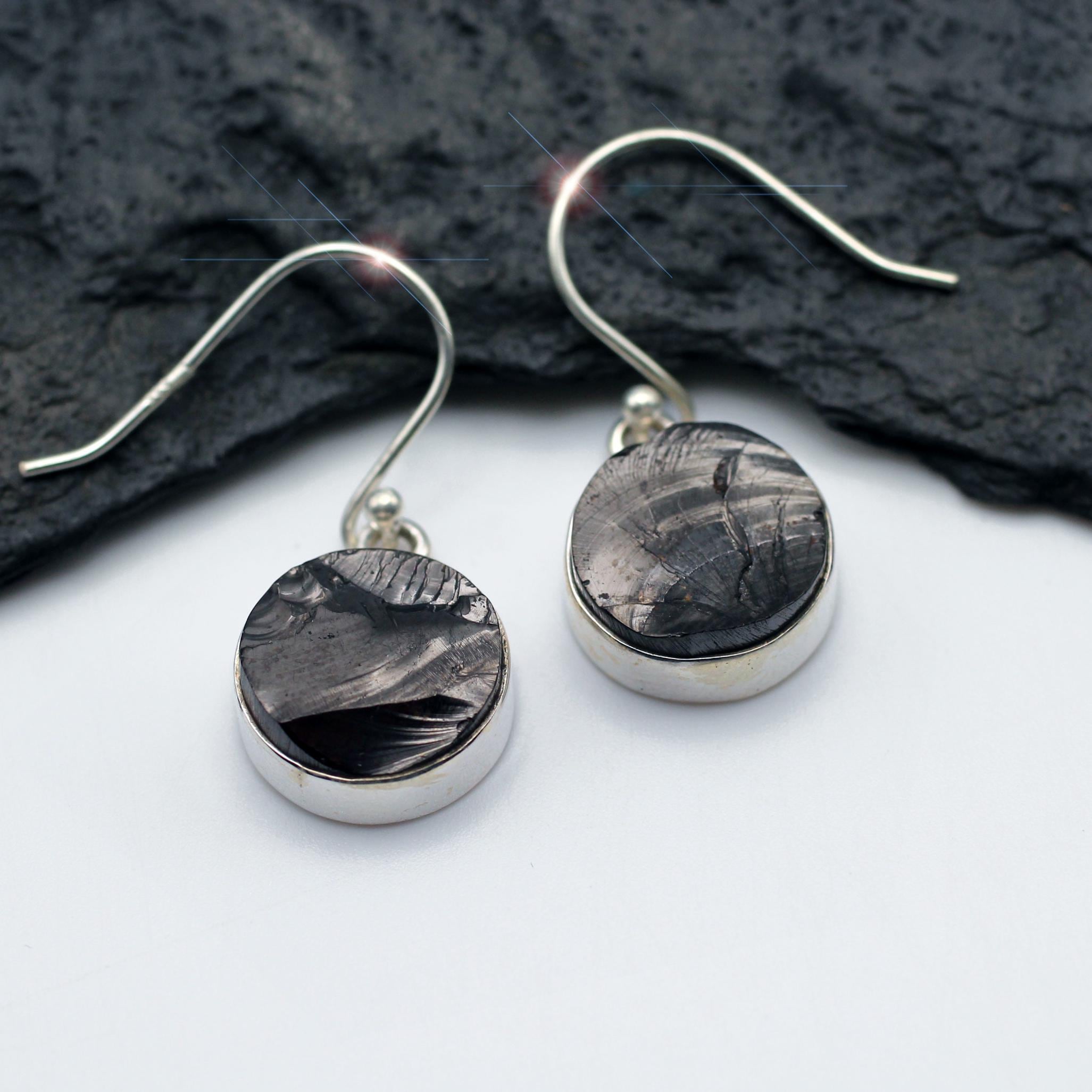 A Silver Lining - Natural Elite Shungite Sterling Silver Earrings