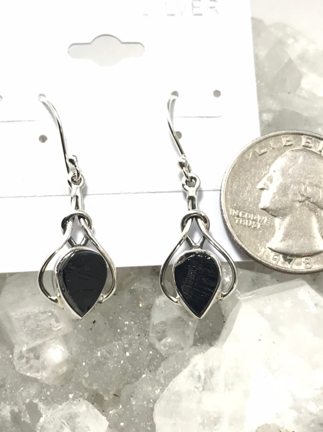 Black Shungite Abstract Earrings
