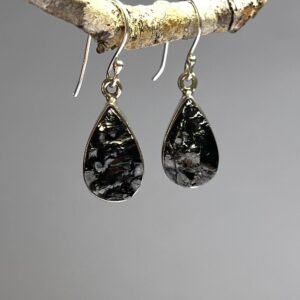 Handmade Elite Shungite Sterling Silver Dangle Earrings