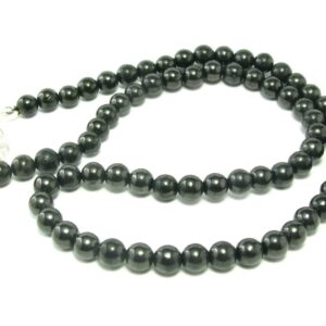 Shungite Necklace With 6mm Round Beads From Russia - 18"