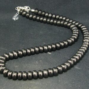 Shungite Necklace With 8mm Rondelle Beads From Russia - 18"
