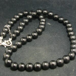 Shungite Necklace With 8mm Round Beads From Russia - 18"