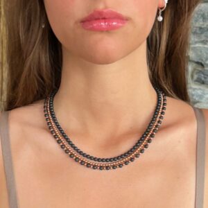 Shungite & Copper Necklace Set // EMF Protection Shield - Grounding Crystals - Root Chakra Support - Layering Jewelry - Energy Flow