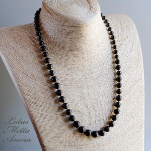 Shungite Custom Length Graduated With Copper Emf Protection Healing 6-10mm Necklace Solid Copper S Clasp Or Plated Lobster Claw Clasp