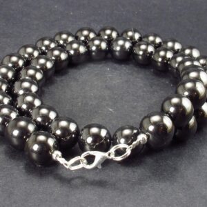 Elite Shungite Necklace With 10mm Round Beads From Russia - 18"