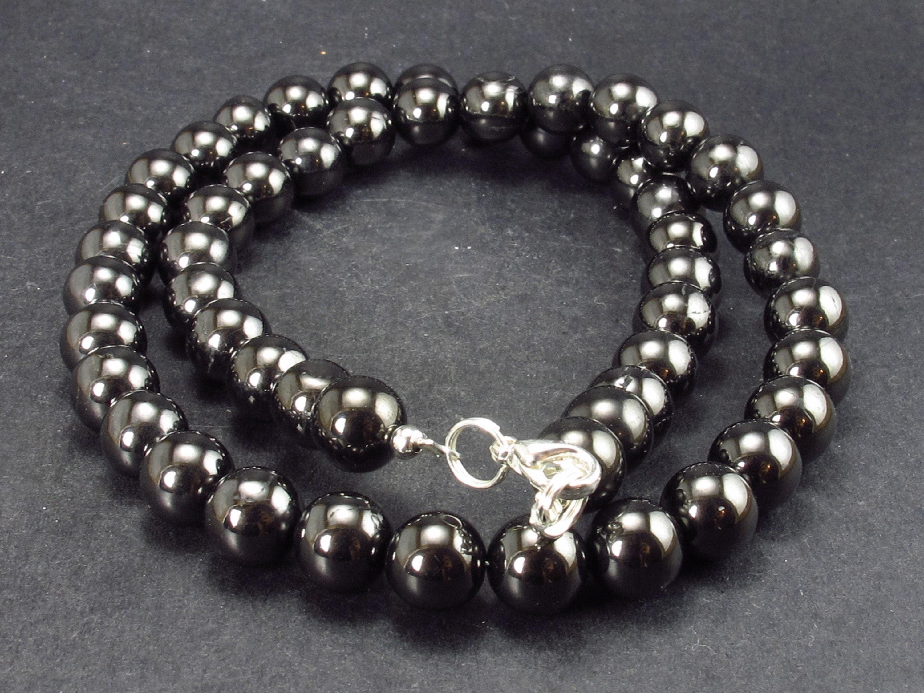 Elite Shungite Necklace With 8mm Round Beads From Russia - 18"