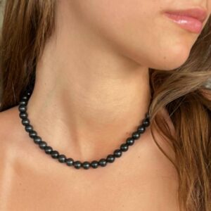 Shungite Necklace // EMF Protection Shield - Grounding Crystals - Root Chakra Support - 8mm Beads