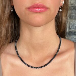 Shungite Necklace // EMF Protection Shield - Grounding Crystals - Root Chakra Support - 4mm Beads