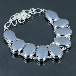 Handmade Shungite Necklace: 925 Sterling Silver, Adjustable Chain
