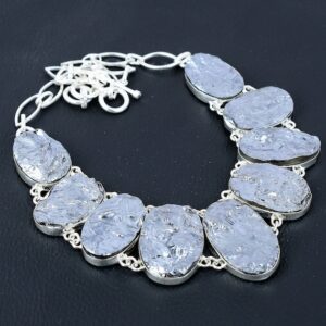 Handmade Shungite Necklace: Rough Gemstone, 925 Sterling Silver, Adjustable