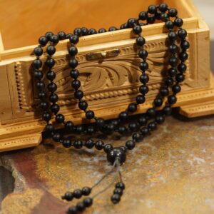 Shungite Mala Necklace • High Quality Shungite • Natural Shungite Knotted Mala • 4mm • 6mm • 8mm • 10mm • 12mm • 108+1 • Ao4732