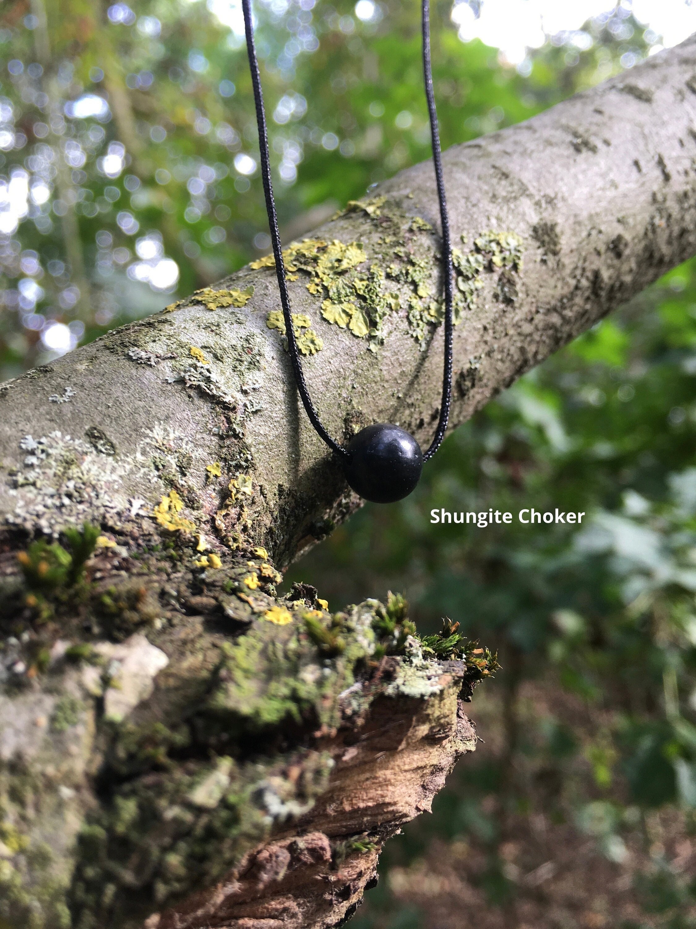Minimalist Shungite Choker Necklace: 8mm Bead
