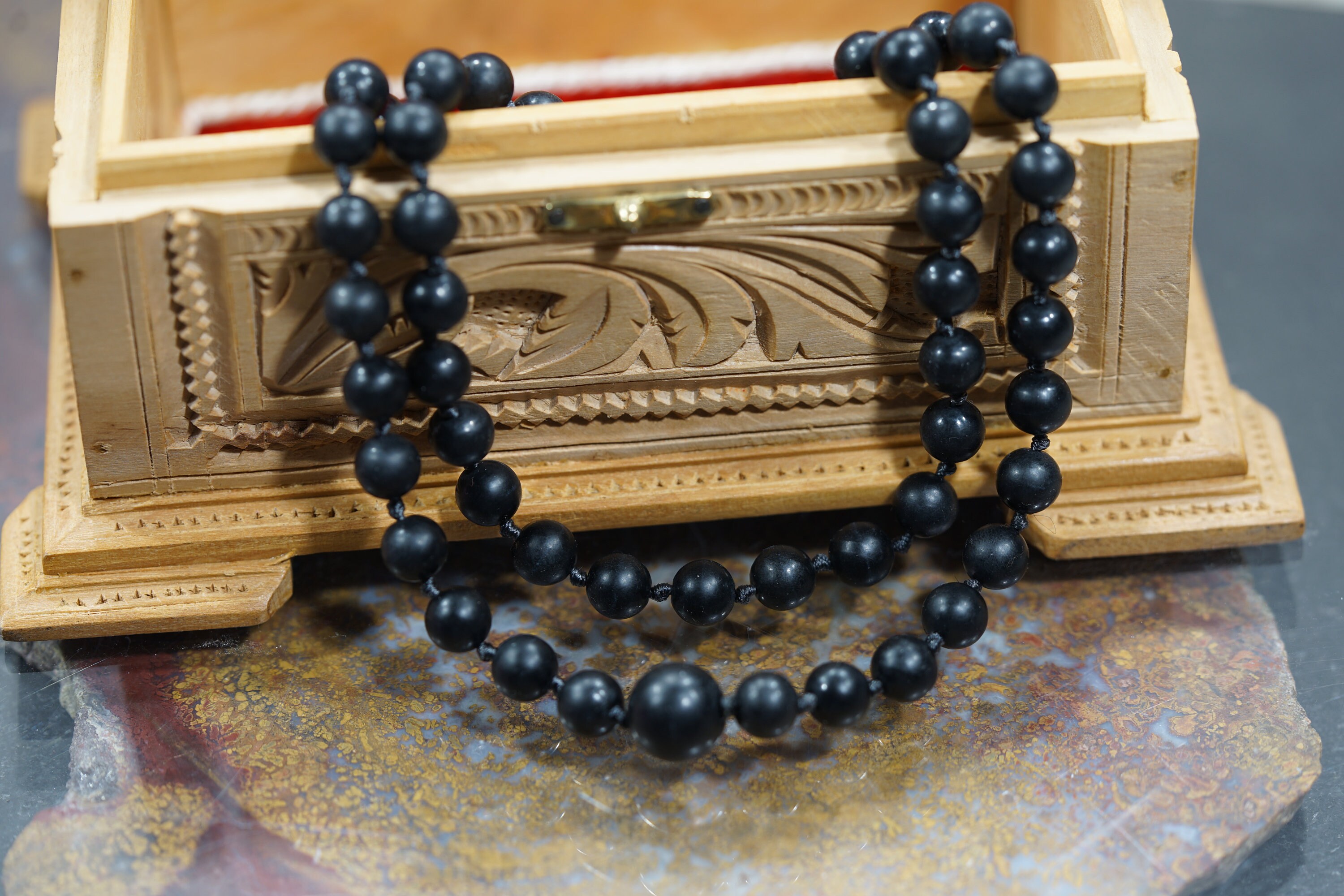 Shungite Necklace • Natural Shungite Necklace • Grounding Necklace • 6mm • 8mm • 24-50in • Beaded Shungite • Emf Protection • Ag4729