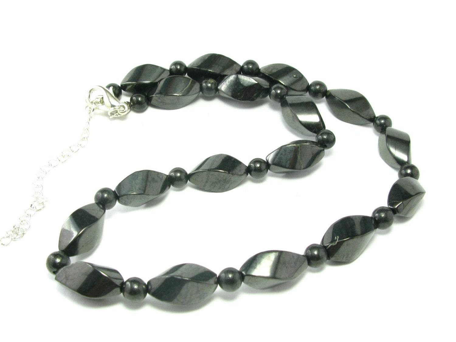 Shungite Necklace With Nicely Tumbled Beads From Russia - 18"
