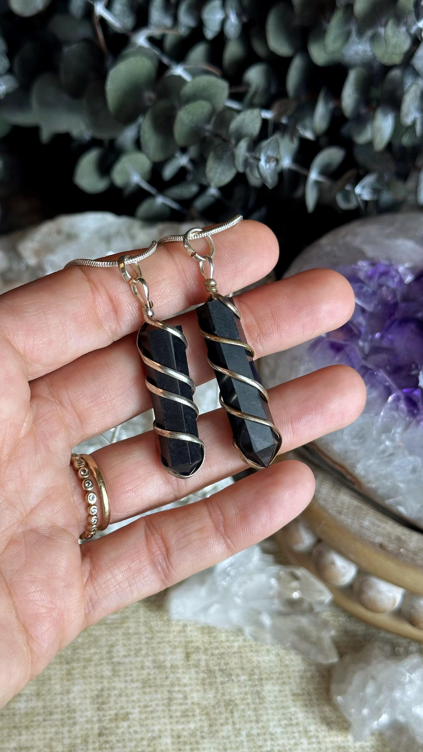 Shungite Point Necklace, Emf Protection Shungite Point Necklace, Emf Protection