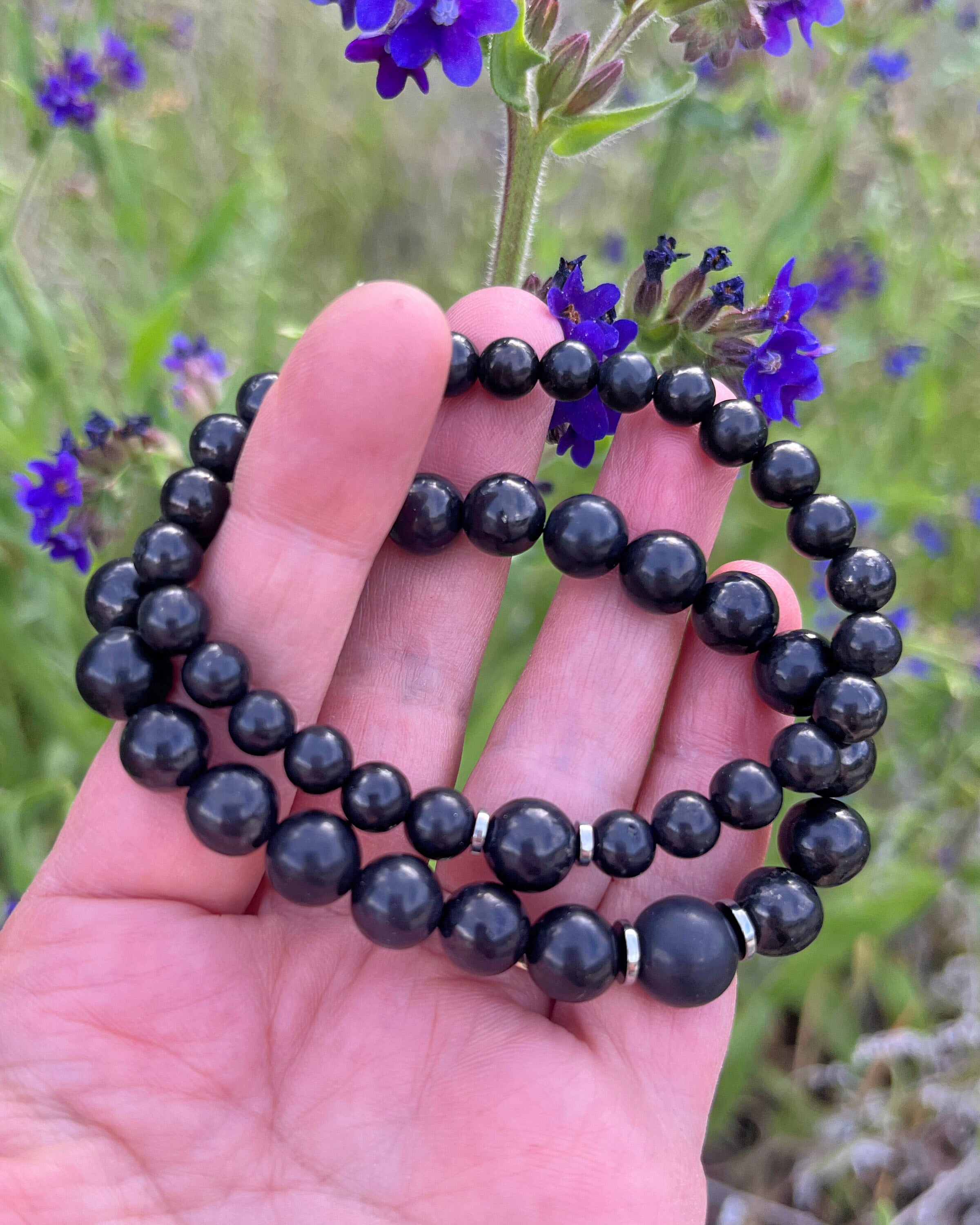 Russian Shungite Magical Mala // Huge Discount For My Awesome Customers - Grounding - Stability - Root Chakra - Emf Shield