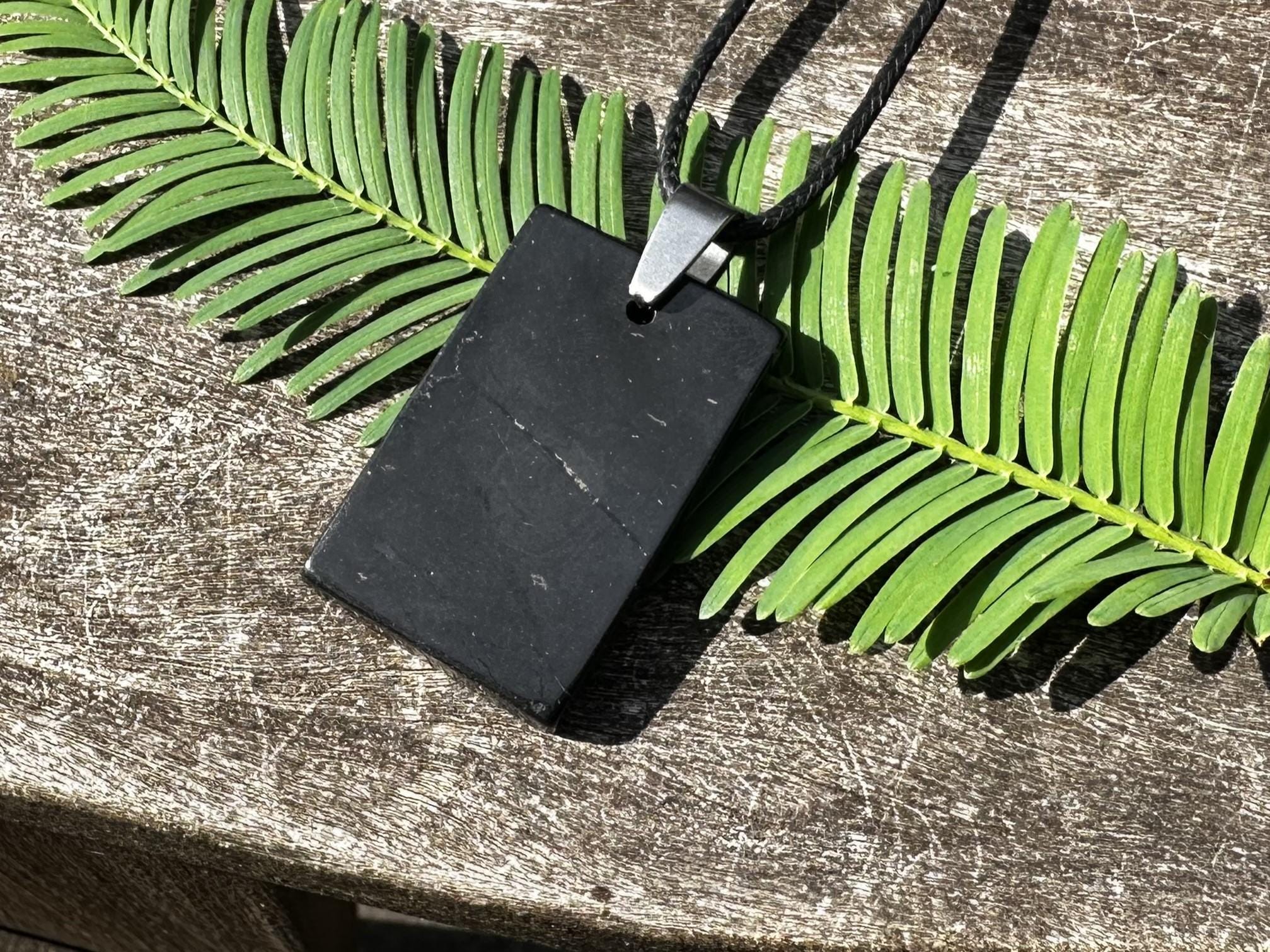 Unisex Shungite, Stainless Steel, Emf Protection, Healing Stone Necklace With Positive Healing Energy!