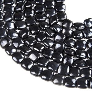 10mm 100% Natural Smooth Russian Shungite Anti Radiation High Carbon Grade Aaa Square Loose Beads (d47)