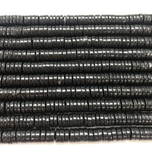 Genuine Shungite 6mm - 10mm Heishi Black Gemstone Loose Beads 15 inch Jewelry Supply Bracelet Necklace Material Support Wholesale