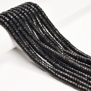 Natural Shungite Heishi Discs Beads Size 3x6mm 3x8mm 15.5" Strand