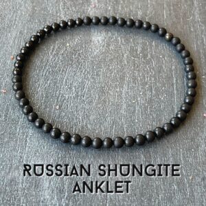 Russian Shungite Anklet // EMF Shield - Wonderfully Protective - Root Chakra, Choose from 4mm, 6mm or 8mm Beads