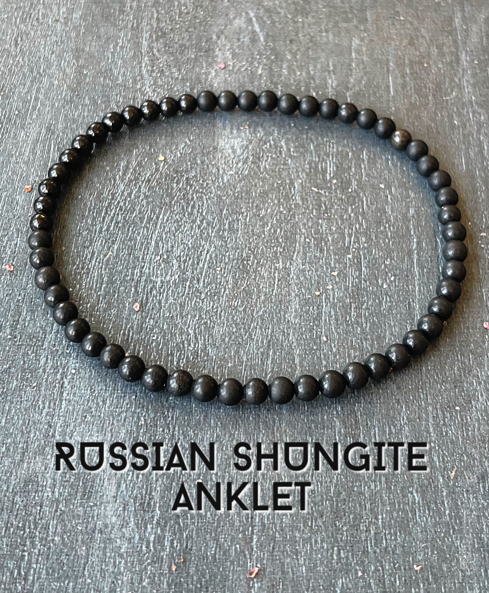 Russian Shungite Anklet // Emf Shield - Wonderfully Protective - Root Chakra, Choose From 4mm, 6mm Or 8mm Beads Russian Shungite Anklet // Emf Shield - Wonderfully Protective - Root Chakra, Choose From 4mm, 6mm Or 8mm Beads