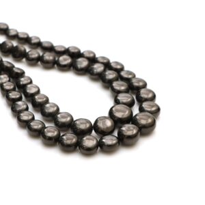 Shungite Smooth Coin Beads, 5 Mm To 12 Mm, Shungite Jewelry Making Beads, Coin Shape Shungite, 18 Inches Strand, Price Per Strand