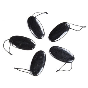 60x30mm Shungite Gemstone Natural Smooth Grade Aaa Oval Pendant Beads 1 Bead (80008570-d49)