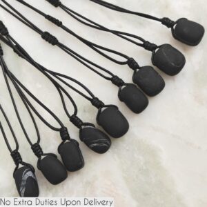 Genuine Shungite Necklace, EMF Blocking Crystal Pendant, Energy Healing Jewelry, Negativity Release & Protection Necklace, Viking Gifts Idea