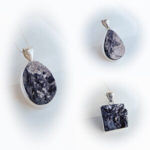 Shungite Necklace Sterling Silver • Shungite Pendant • Genuine Natural Shungite • Sterling Shungite Necklace • Protective Shungite Stone