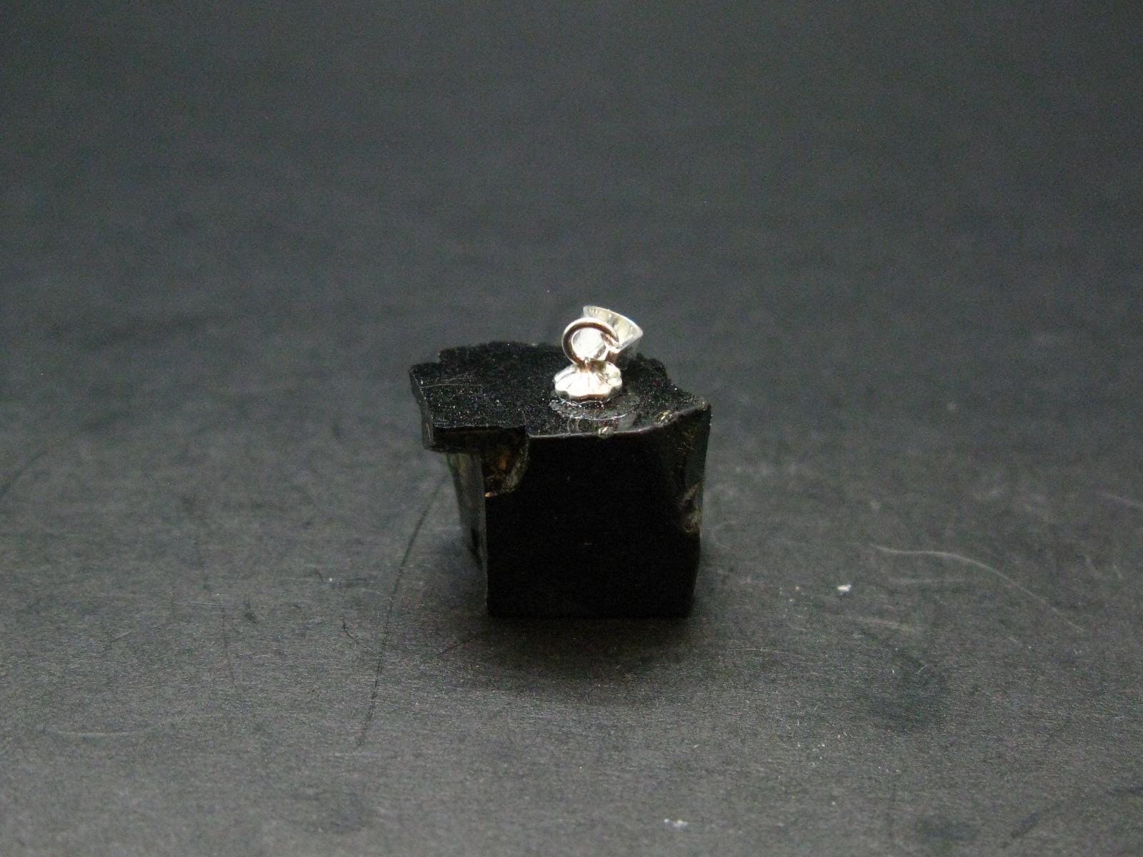 Unpolished Elite Shungite Silver Pendant From Russia - 0.7" - 2.91 Grams Unpolished Elite Shungite Silver Pendant From Russia - 0.7" - 2.91 Grams