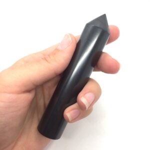 Shungite Cylinder Point Polished Harmonizer Water Cleanser Anti Oxidants