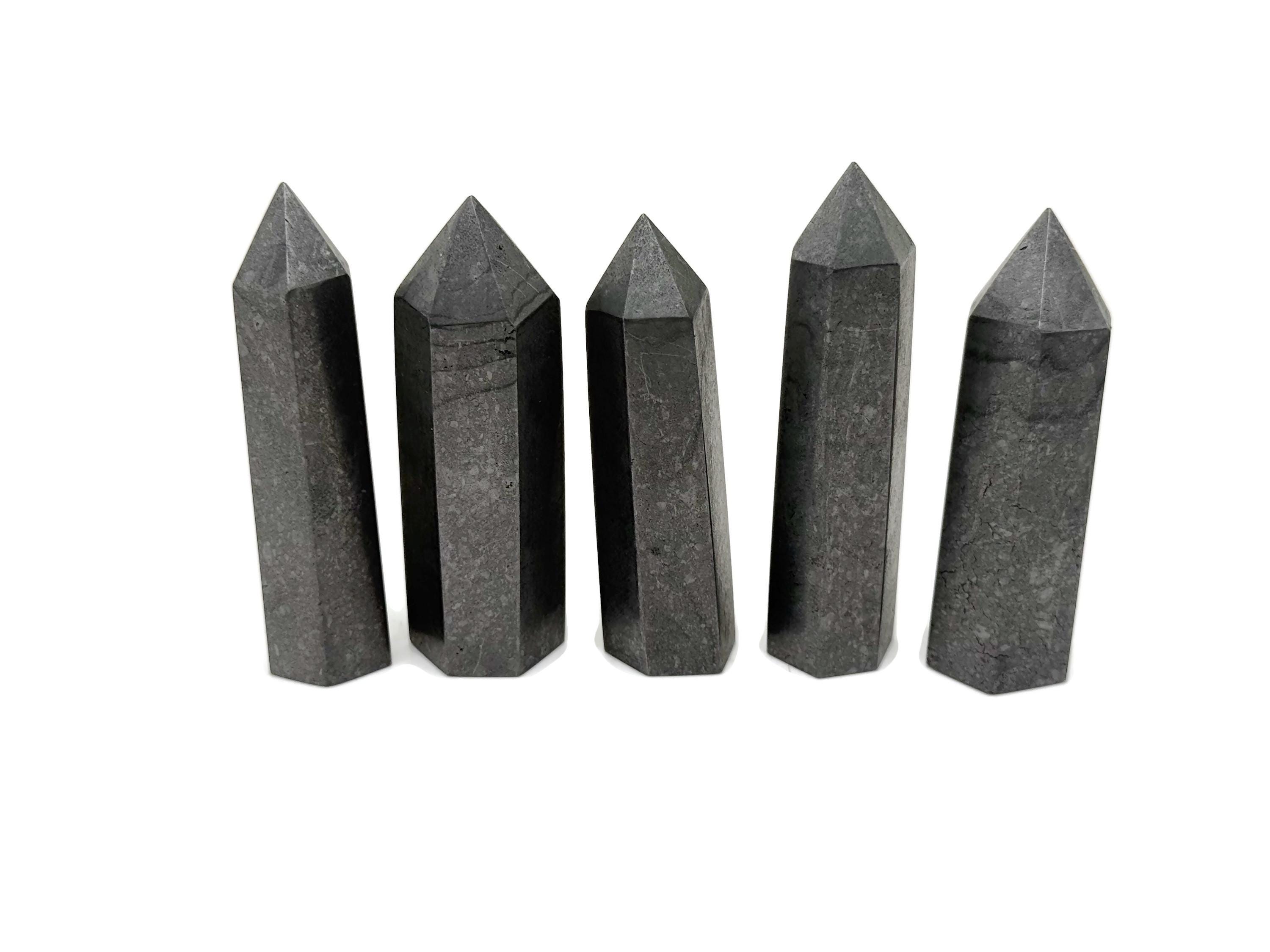 Shungite Obelisk Tower Stone - Gemstone Tower - Meditation Gemstone - Crystal Gifts - Home Crystal Decor - Tw1114