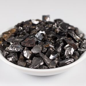Elite NOBLE SHUNGITE Raw Crystal Chips from Raquirite, Colombia - Home Decor for EMF Radiation Protection, E1729