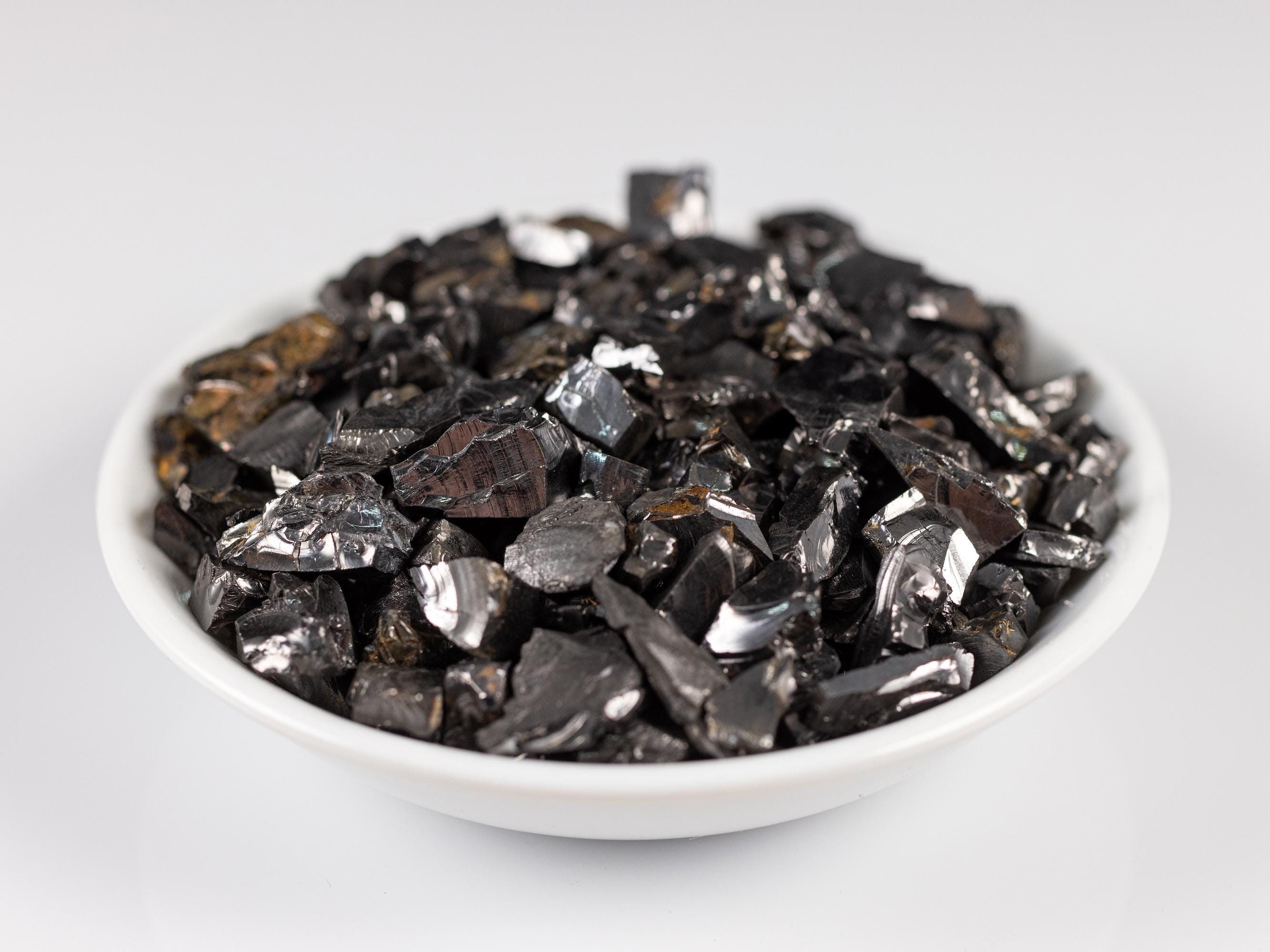 Elite Noble Shungite Raw Crystal Chips From Raquirite, Colombia - Home Decor For Emf Radiation Protection, E1729