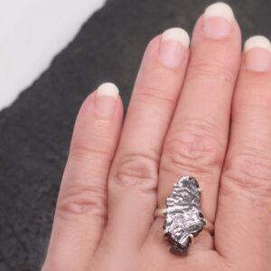 A Silver Lining - Raw Elite Shungite Sterling Silver Ring Size 8 A Silver Lining - Raw Elite Shungite Sterling Silver Ring Size 8