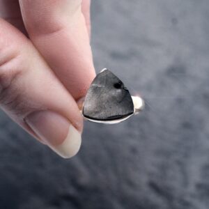 A Silver Lining - Raw Elite Shungite Sterling Silver Ring Size 7.5 A Silver Lining - Raw Elite Shungite Sterling Silver Ring Size 7.5