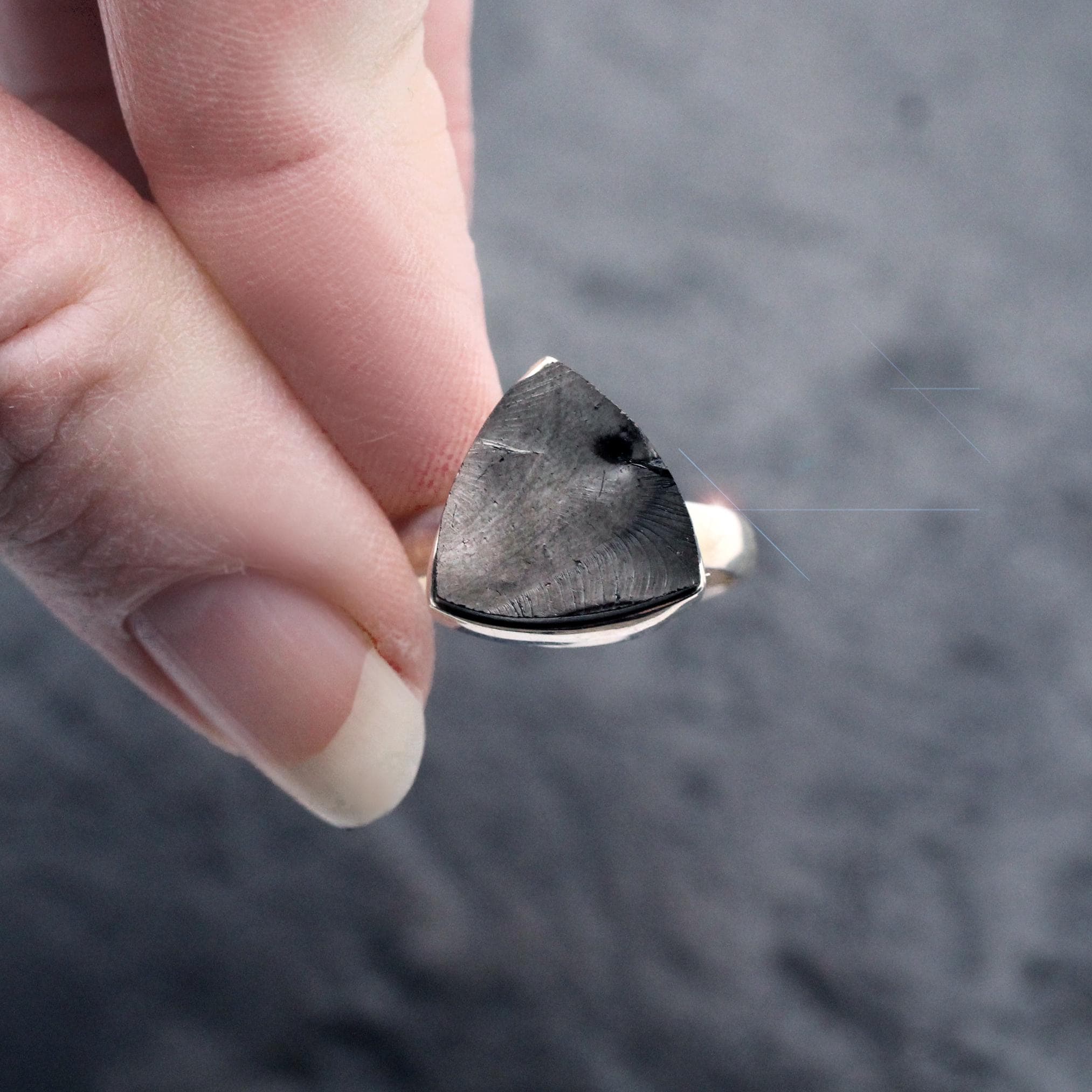 A Silver Lining - Raw Elite Shungite Sterling Silver Ring Size 7.5