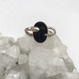Black Shungite Coiled Snake Ring, Size 7 1/2 Black Shungite Coiled Snake Ring, Size 7 1/2