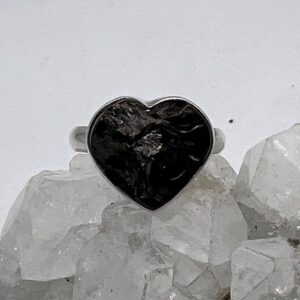 Black Shungite Heart Ring, Size 8 1/2 Black Shungite Heart Ring, Size 8 1/2