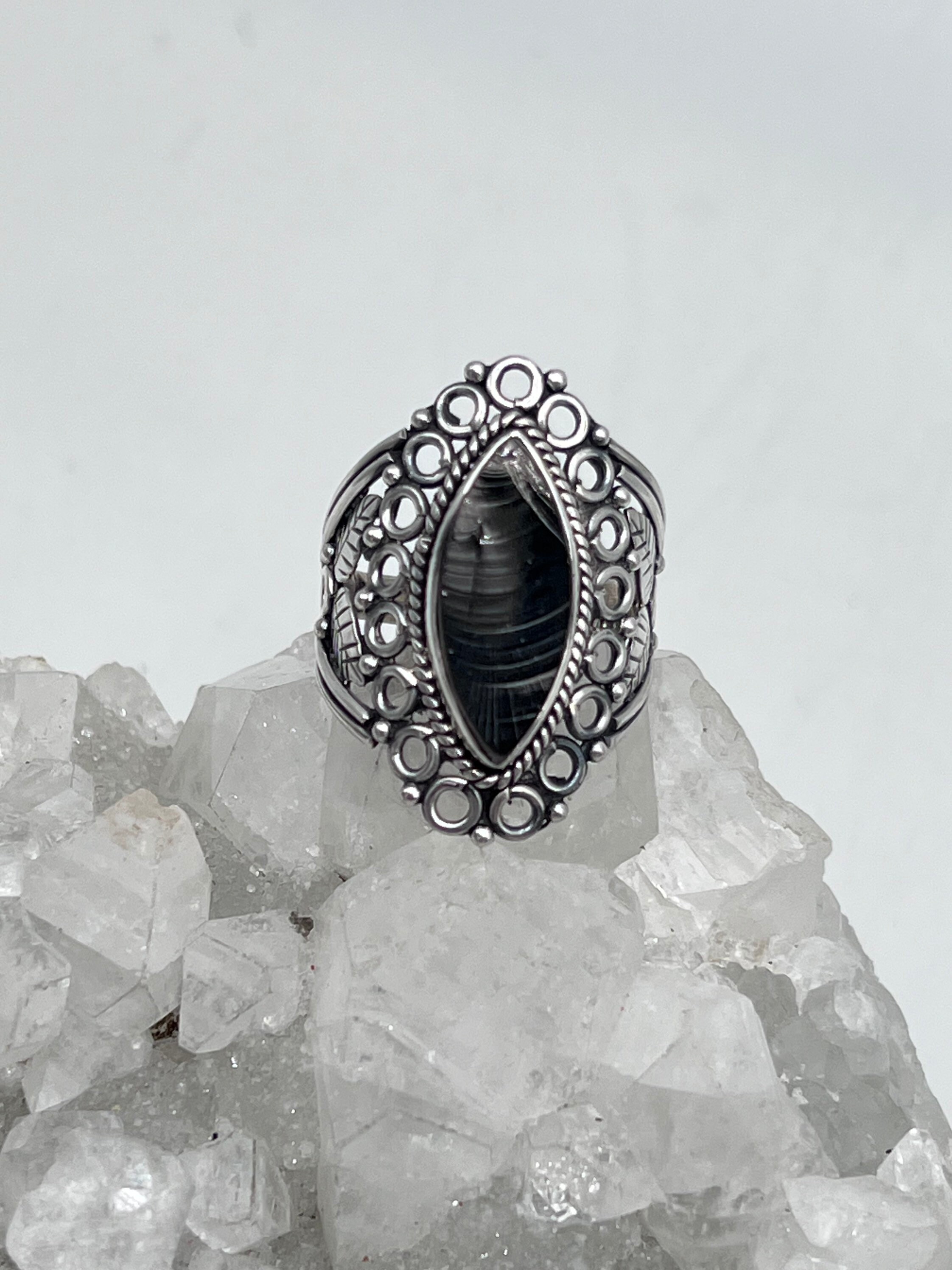 Black Shungite Ring, Size 10 Black Shungite Ring, Size 10