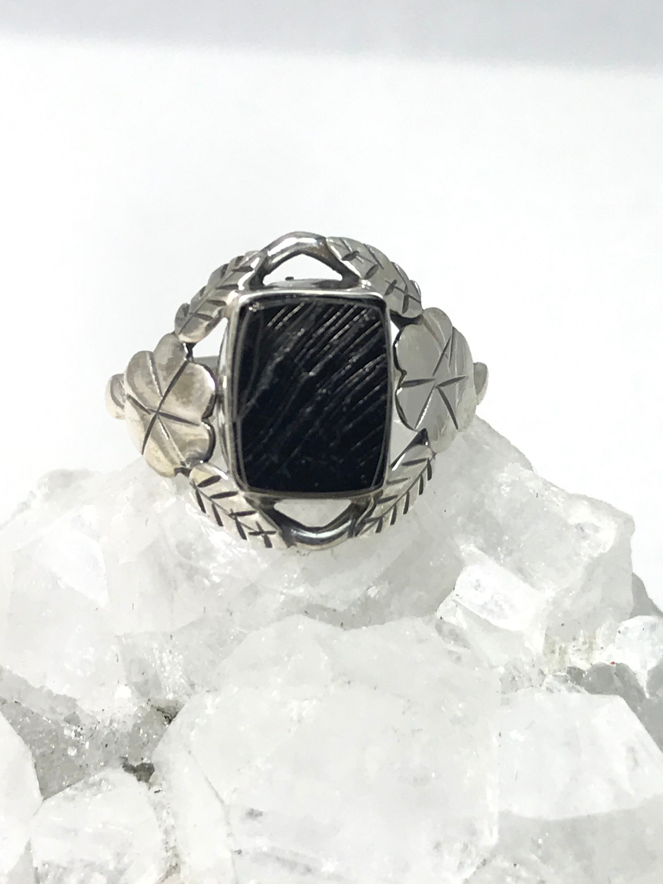 Black Shungite Ring, Size 10 1/2