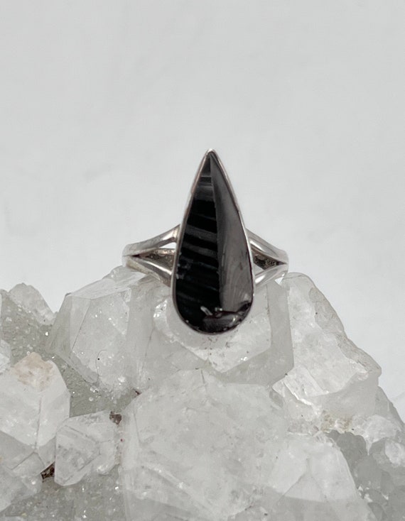 Black Shungite Ring, Size 10
