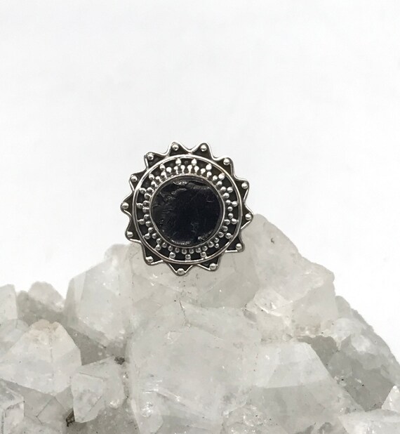 Black Shungite Ring Size 5 1/2